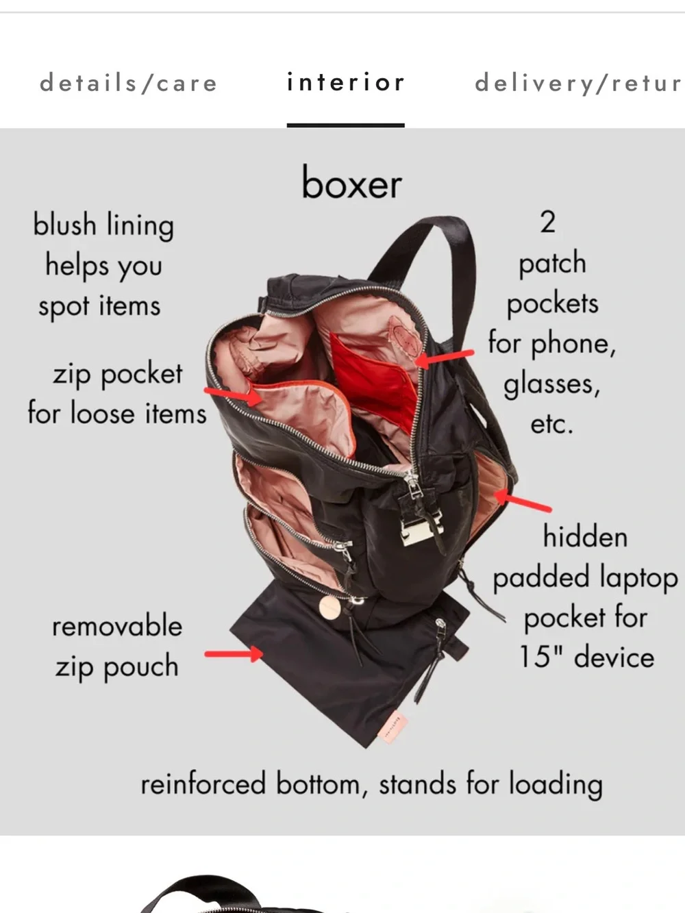 shortyLove • boxer - large backpack navy NWT